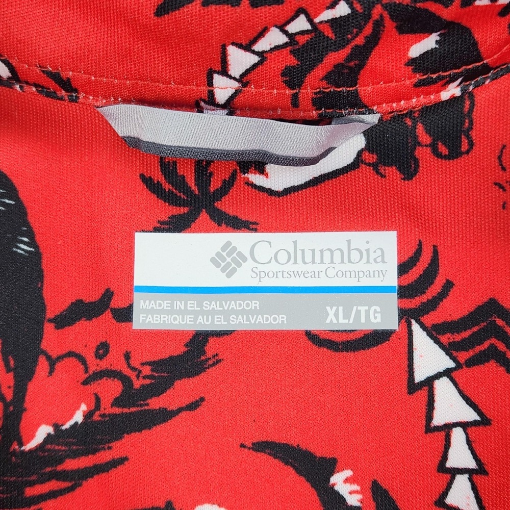 Georgia Bulldogs Shirt Mens XL Red NCAA Football Columbia PFG Tropical Print - Picture 2 of 15